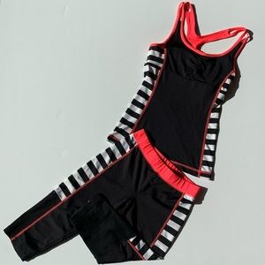 Material Girl  Activewear Set striped workout athlesuire